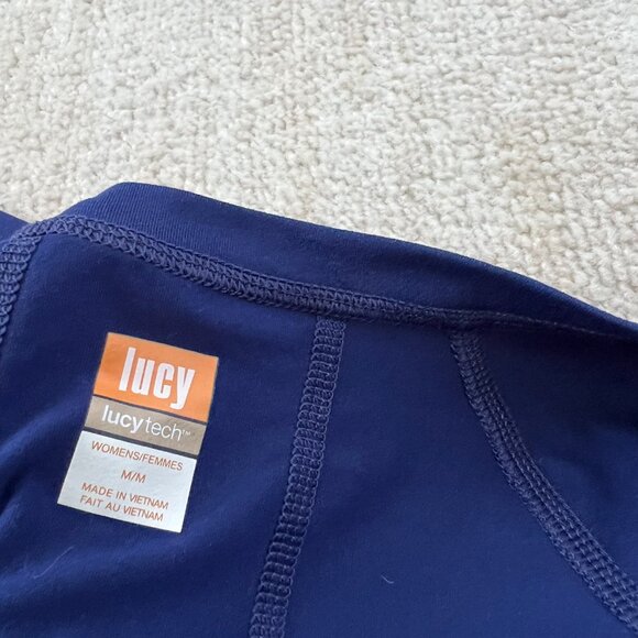 Lucy Activewear Long Sleeve V-Neck Blue Shirt Top M - Picture 2 of 9